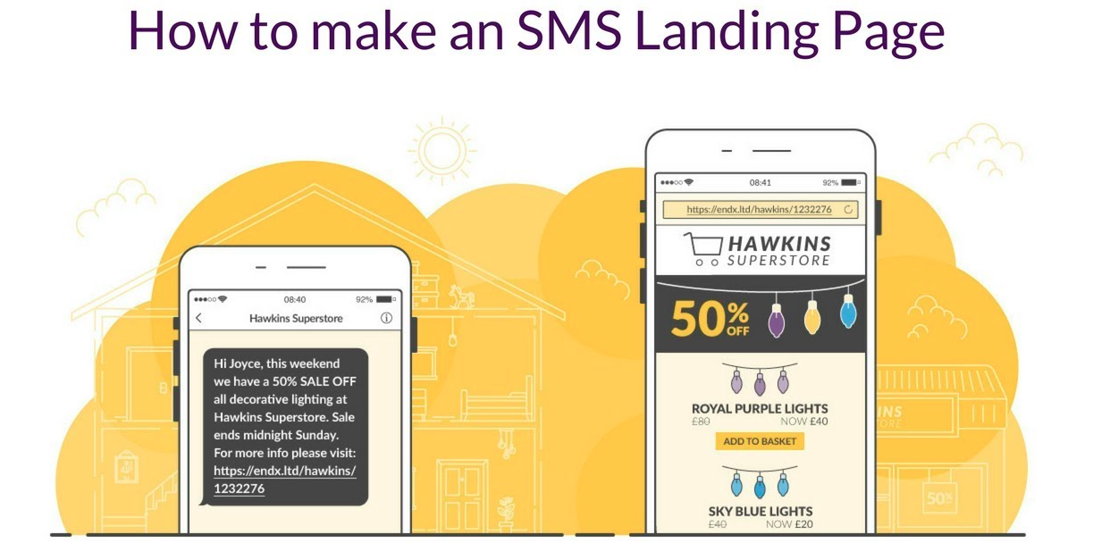 SMS landing pages